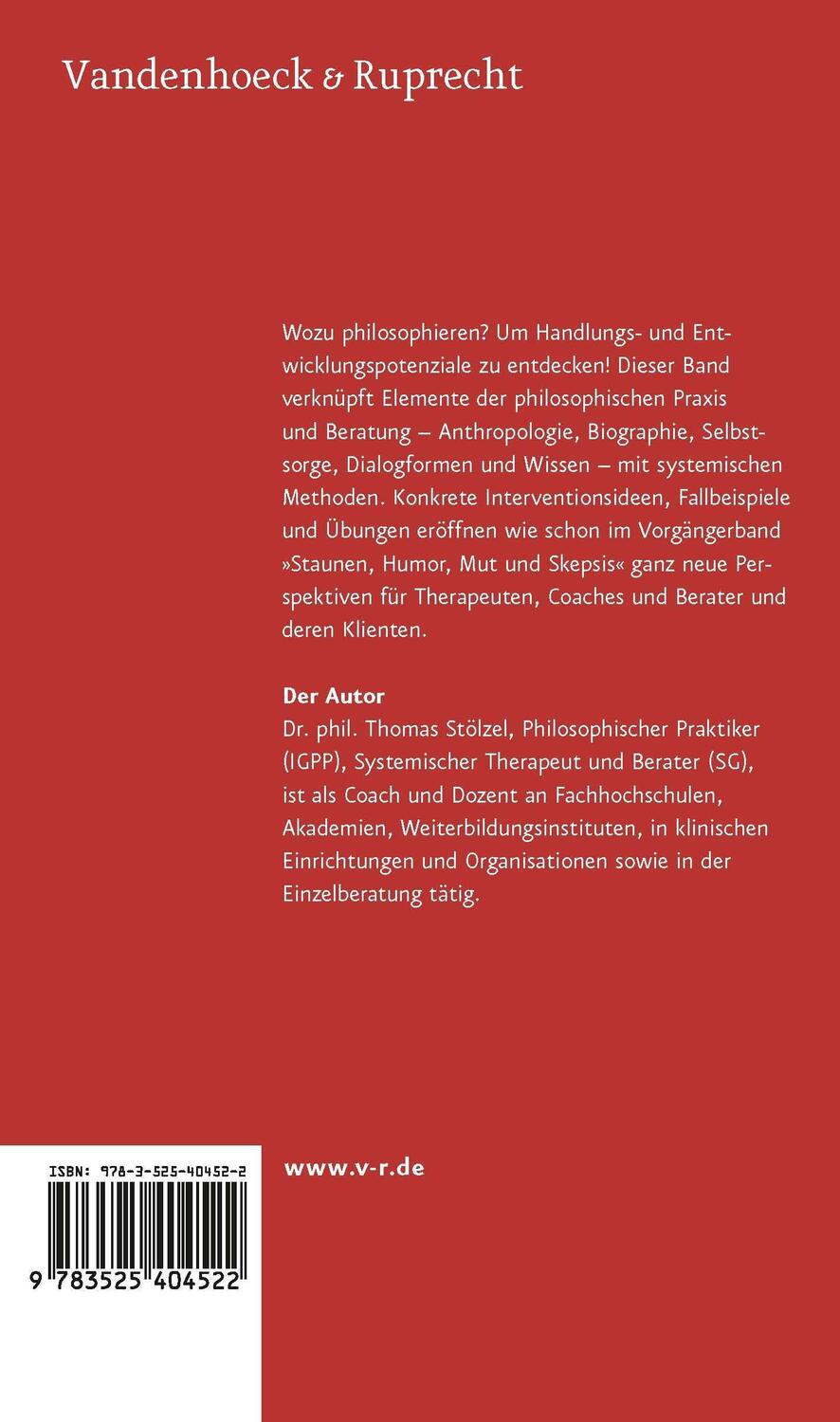 Rückseite: 9783525404522 | Fragen - Lösen - Fragen | Thomas Stölzel | Taschenbuch | Deutsch