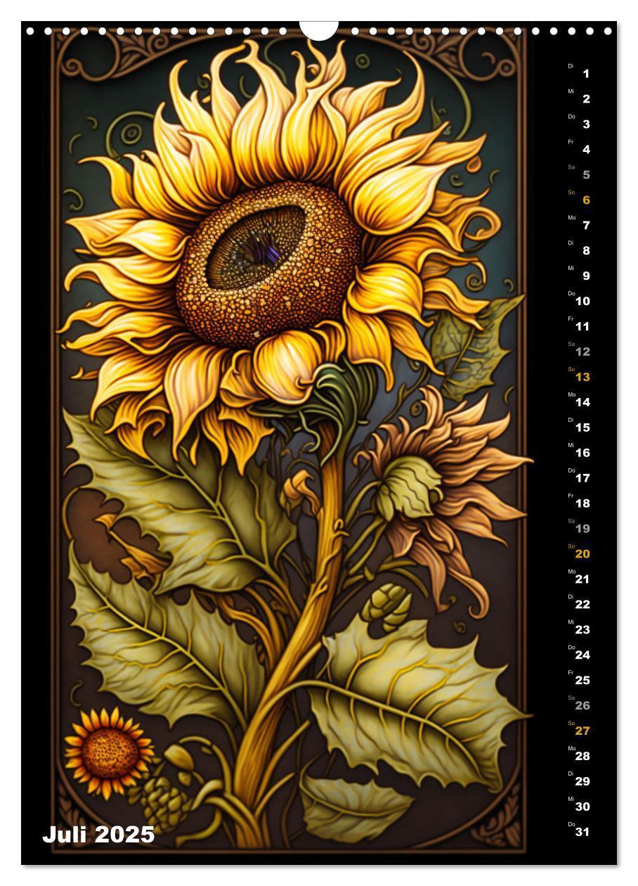 Bild: 9783435873418 | Jugendstil Blumen (Wandkalender 2025 DIN A3 hoch), CALVENDO...