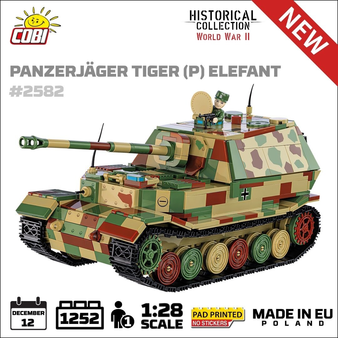 Cover: 5902251025823 | COBI Historical Collection 2582 - Panzerjäger Tiger (P) Elefant,...