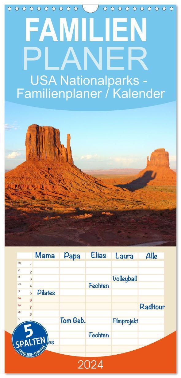 Cover: 9783675786394 | Familienplaner 2024 - USA Nationalparks - Familienplaner / Kalender...