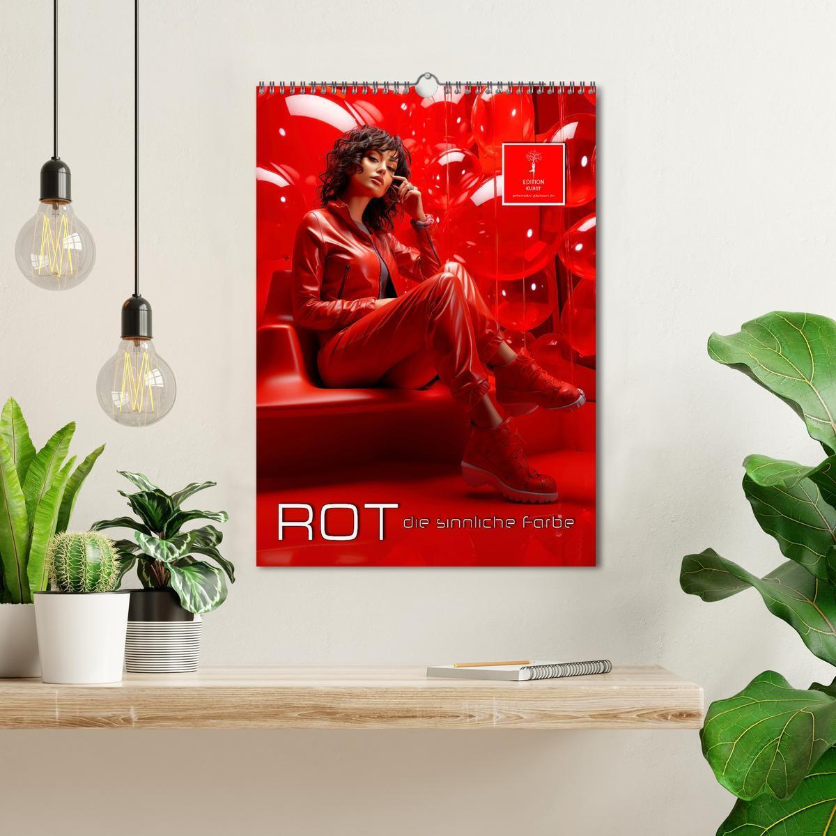 Bild: 9783435854356 | Rot, die sinnliche Farbe (Wandkalender 2025 DIN A3 hoch), CALVENDO...