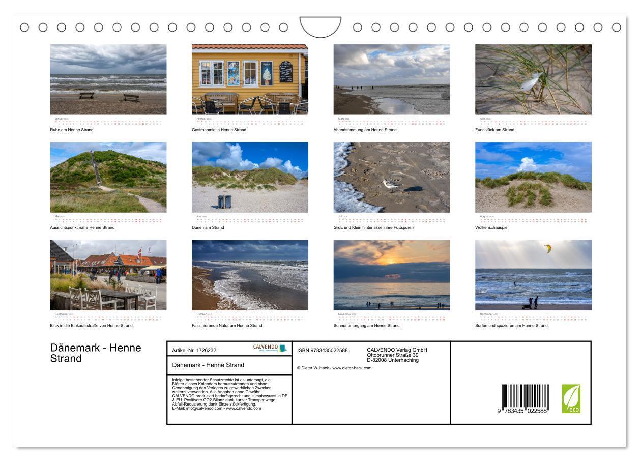 Bild: 9783435022588 | Dänemark - Henne Strand (Wandkalender 2025 DIN A4 quer), CALVENDO...