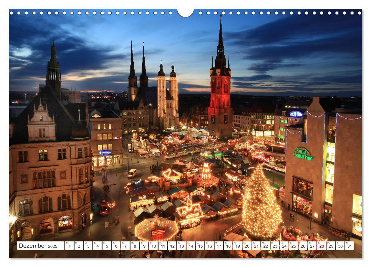 Bild: 9783435076680 | HALLE SAALE BEI NACHT (Wandkalender 2025 DIN A3 quer), CALVENDO...