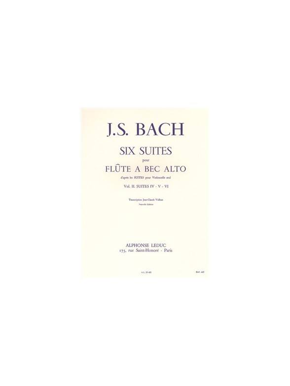 Cover: 9790046254215 | 6 Suites Vol.2 No.4-6 | Johann Sebastian Bach | Buch | Alphonse Leduc