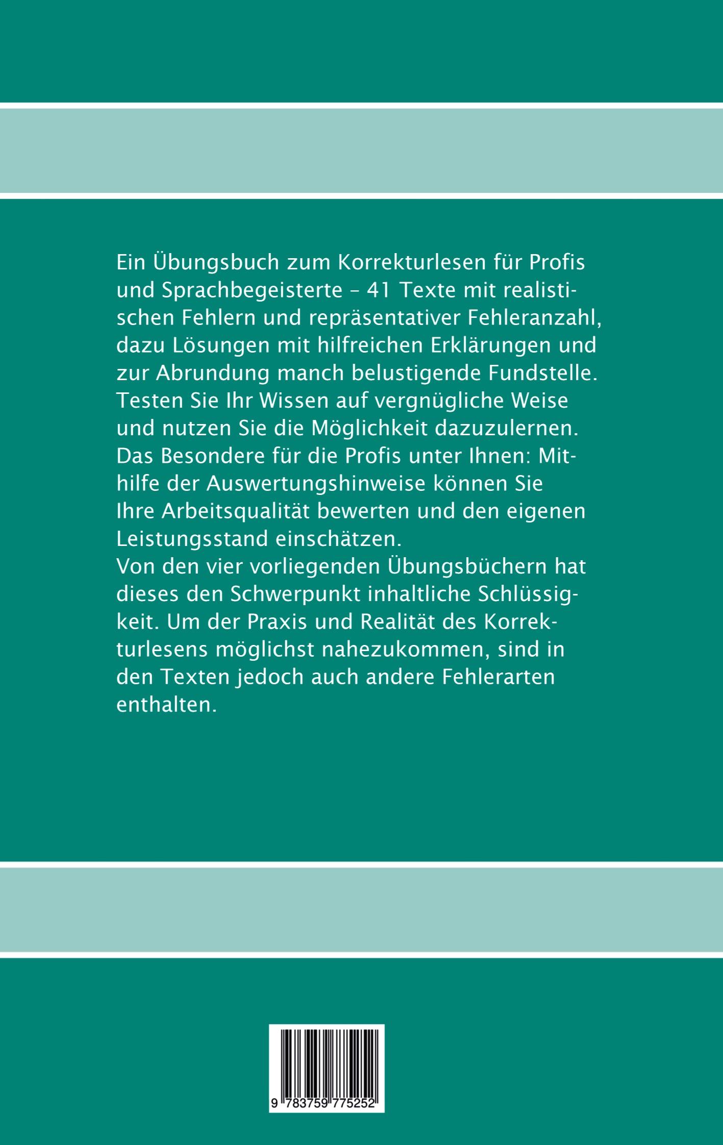 Rückseite: 9783757814045 | Korrekturlesen - Übungen mit Schwerpunkt inhaltliche Schlüssigkeit