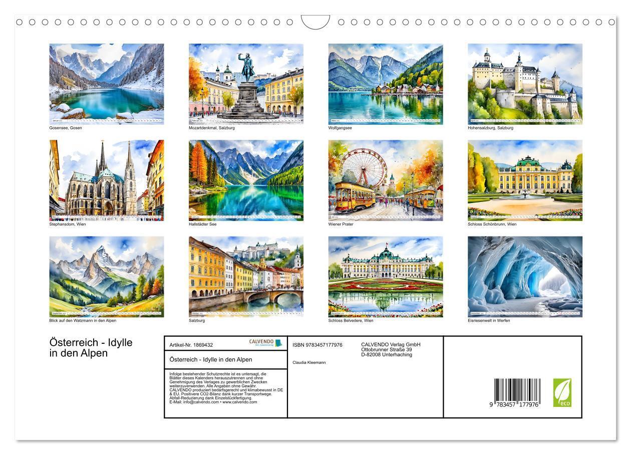 Bild: 9783457177976 | Österreich - Idylle in den Alpen (Wandkalender 2025 DIN A3 quer),...