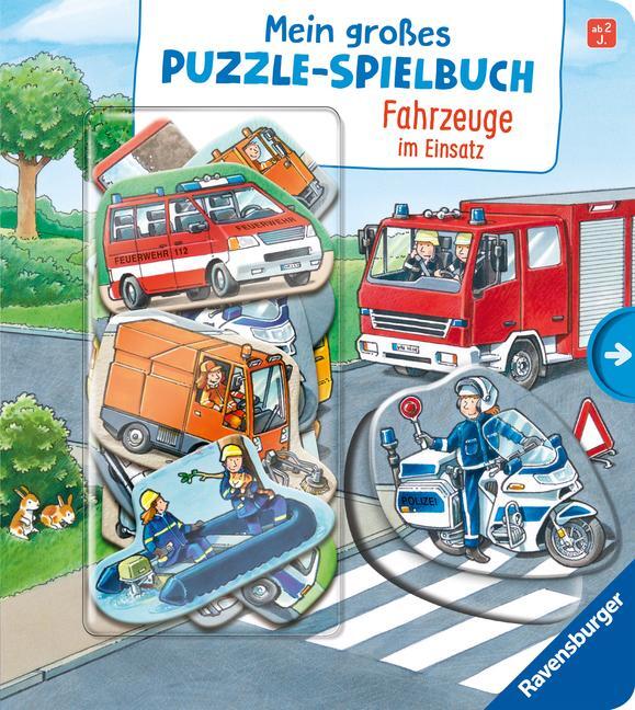 Cover: 9783473438730 | Mein großes Puzzle-Spielbuch: Fahrzeuge im Einsatz | Ralf Butschkow