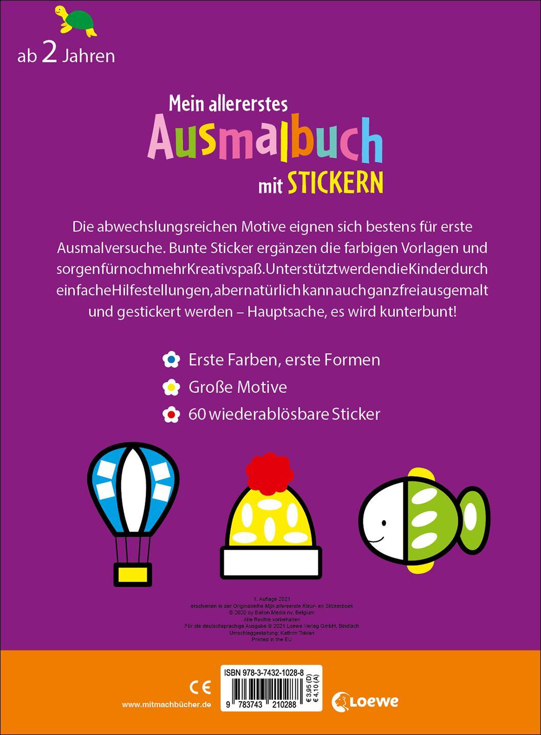 Rückseite: 9783743210288 | Mein allererstes Ausmalbuch mit Stickern (Blume) | Broschüre | Deutsch