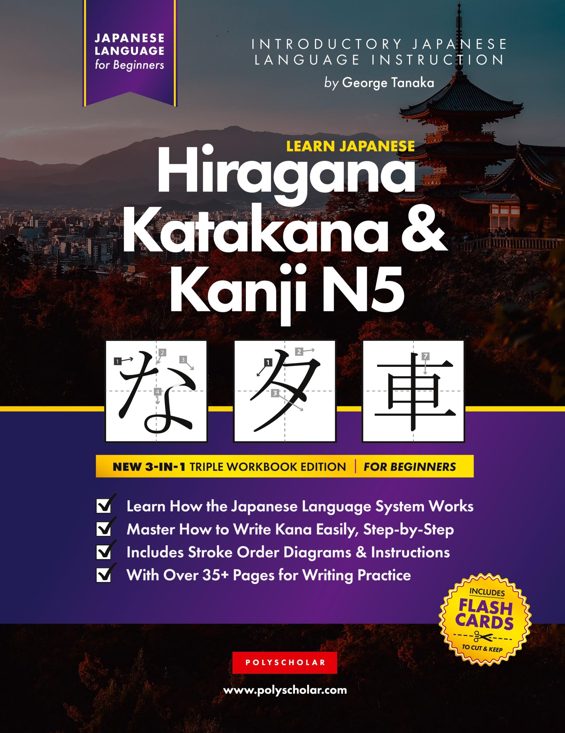 Cover: 9781957884066 | Learn Japanese Hiragana, Katakana and Kanji N5 - Workbook for...