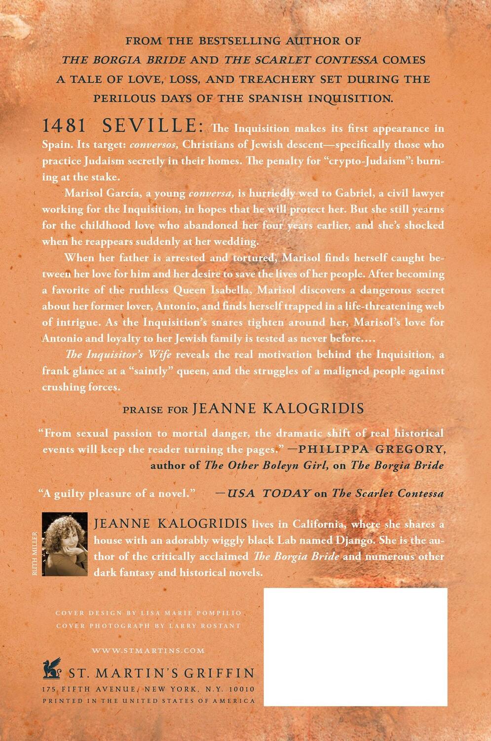 Rückseite: 9780312675462 | INQUISITOR'S WIFE | Jeanne Kalogridis | Taschenbuch | Paperback | 2013