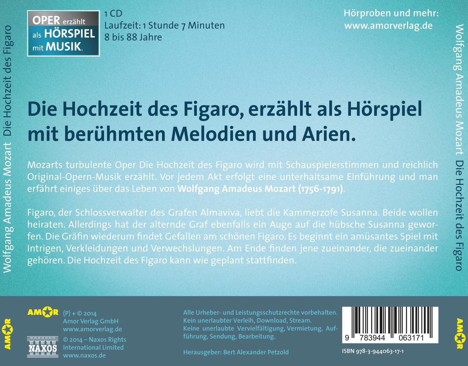 Rückseite: 9783944063171 | Mozart: Die Hochzeit des Figaro | Klemm/Stern/Zamperoni | Audio-CD