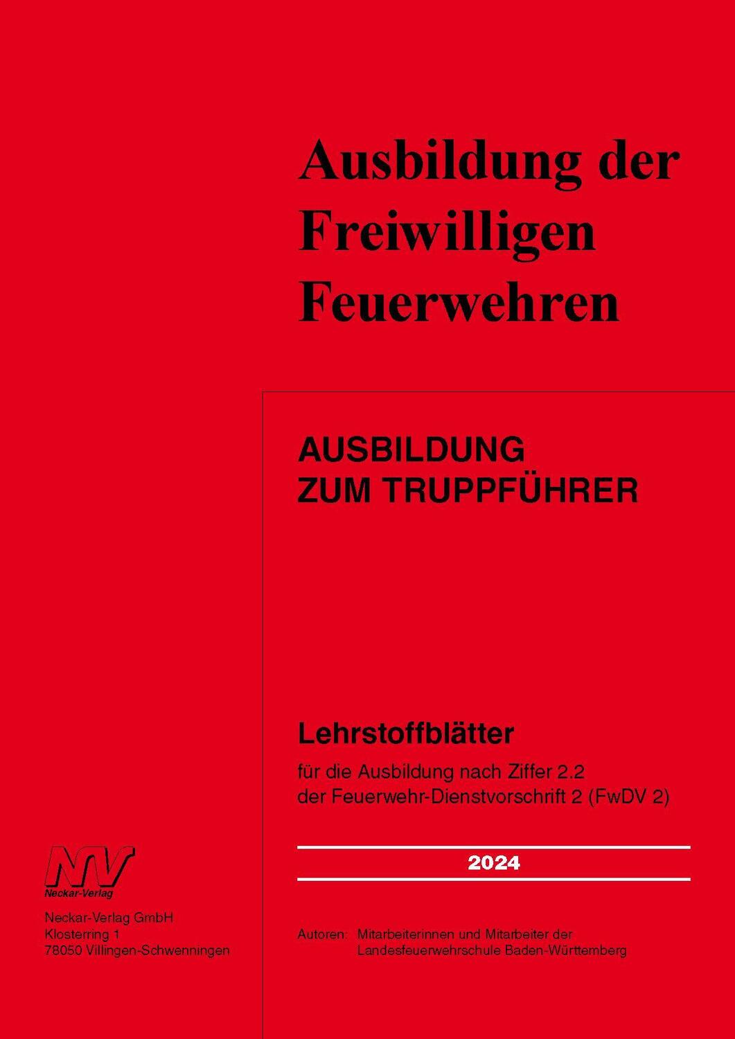 Cover: 9783788359652 | Ausbildung zum Truppführer | Taschenbuch | 116 S. | Deutsch | 2021
