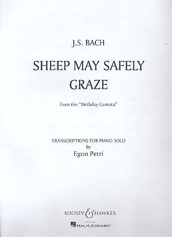 Cover: 9790051280575 | Sheep May Safely Graze | aus der Geburtstagskantate BWV 208 (Petri)