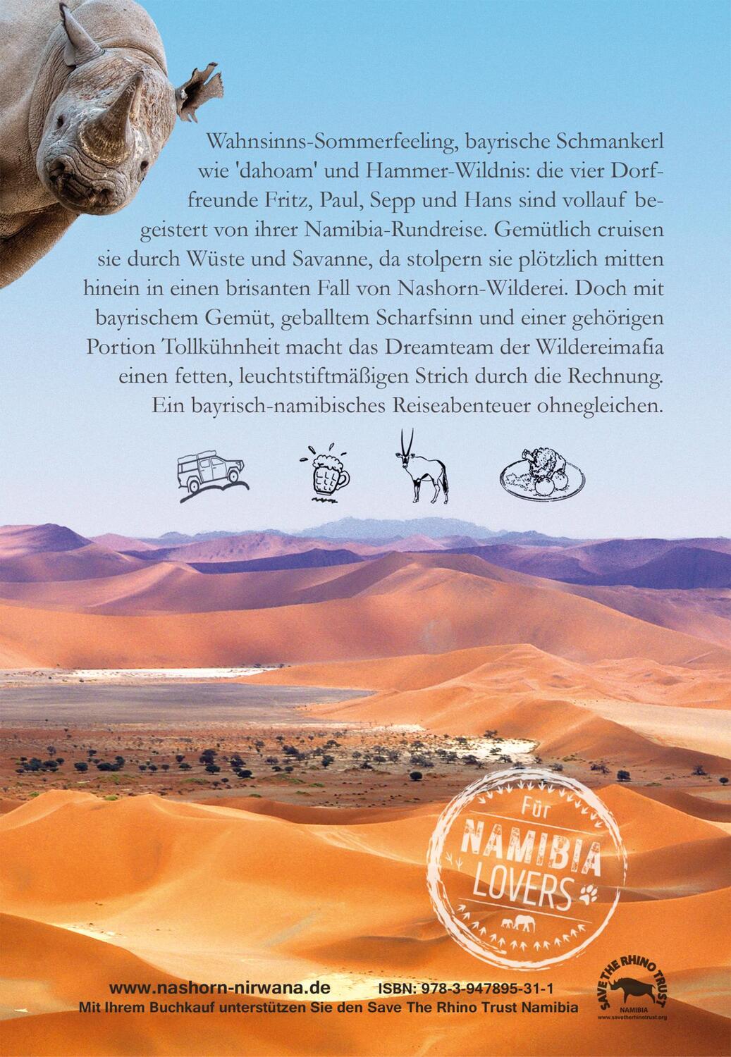 Rückseite: 9783947895311 | Nashorn Nirwana | Ein Namibia Reisekrimi | Claudia Du Plessis | Buch