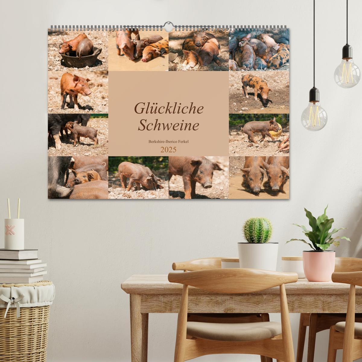 Bild: 9783435195473 | Glückliche Schweine Berkshire-Iberico Ferkel (Wandkalender 2025 DIN...