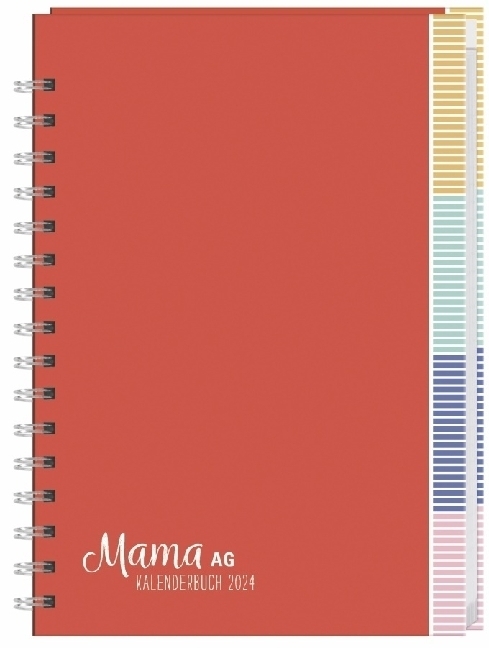 Cover: 9783756401550 | Mama AG Familienplaner-Buch A5 2024. Roter Terminkalender mit 5...