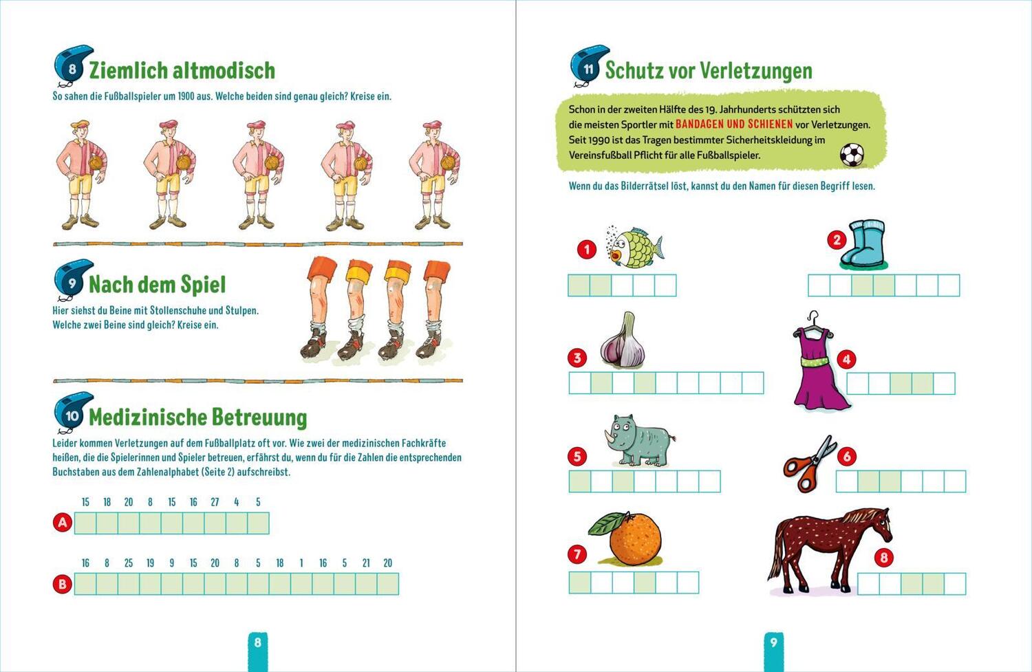 Bild: 9783551191908 | Das große Fußball-Rätselbuch | ab 9 Jahre | Nikki Busch (u. a.) | Buch