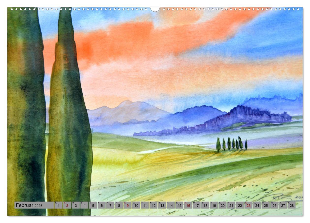 Bild: 9783383819063 | Toskana Aquarelle (Wandkalender 2025 DIN A2 quer), CALVENDO...