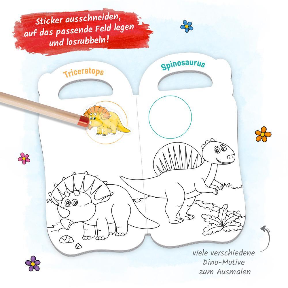 Bild: 9783965528123 | Trötsch Malbuch mit Rubbelstickern Dinosaurier | Trötsch Verlag | Buch