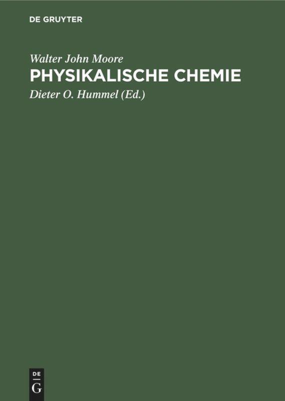 Cover: 9783110035018 | Physikalische Chemie | Walter John Moore | Buch | Deutsch | 1973
