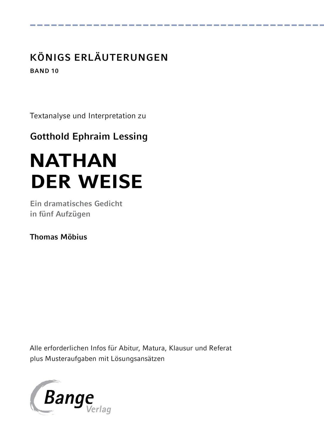 Bild: 9783804420793 | Nathan der Weise | Gotthold Ephraim Lessing | Taschenbuch | Deutsch