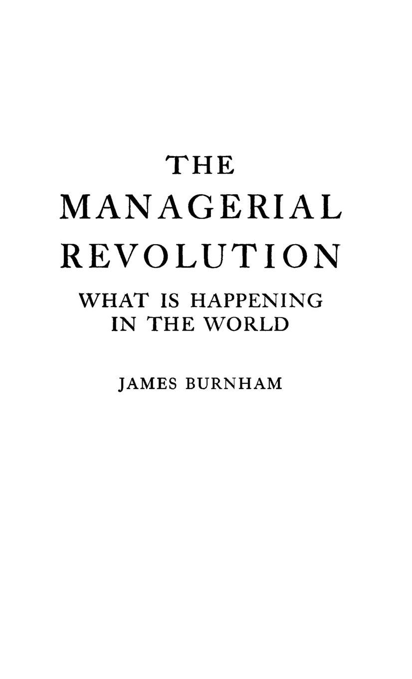 Cover: 9780837156781 | The Managerial Revolution | What is Happening in the World | Burnham