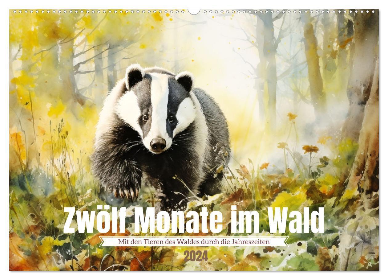 Cover: 9783383747700 | Zwölf Monate im Wald (Wandkalender 2024 DIN A2 quer), CALVENDO...