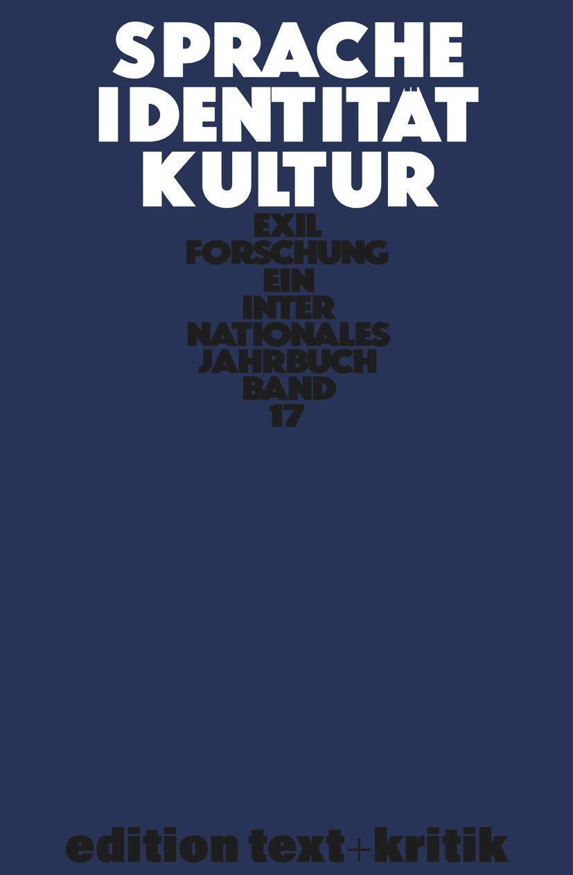 Cover: 9783112422830 | Sprache - Identität - Kultur | Claus-Dieter Krohn | Taschenbuch | ISSN