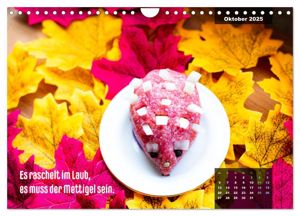 Bild: 9783435040612 | Mettkalender - Mettigel Edition (Wandkalender 2025 DIN A4 quer),...