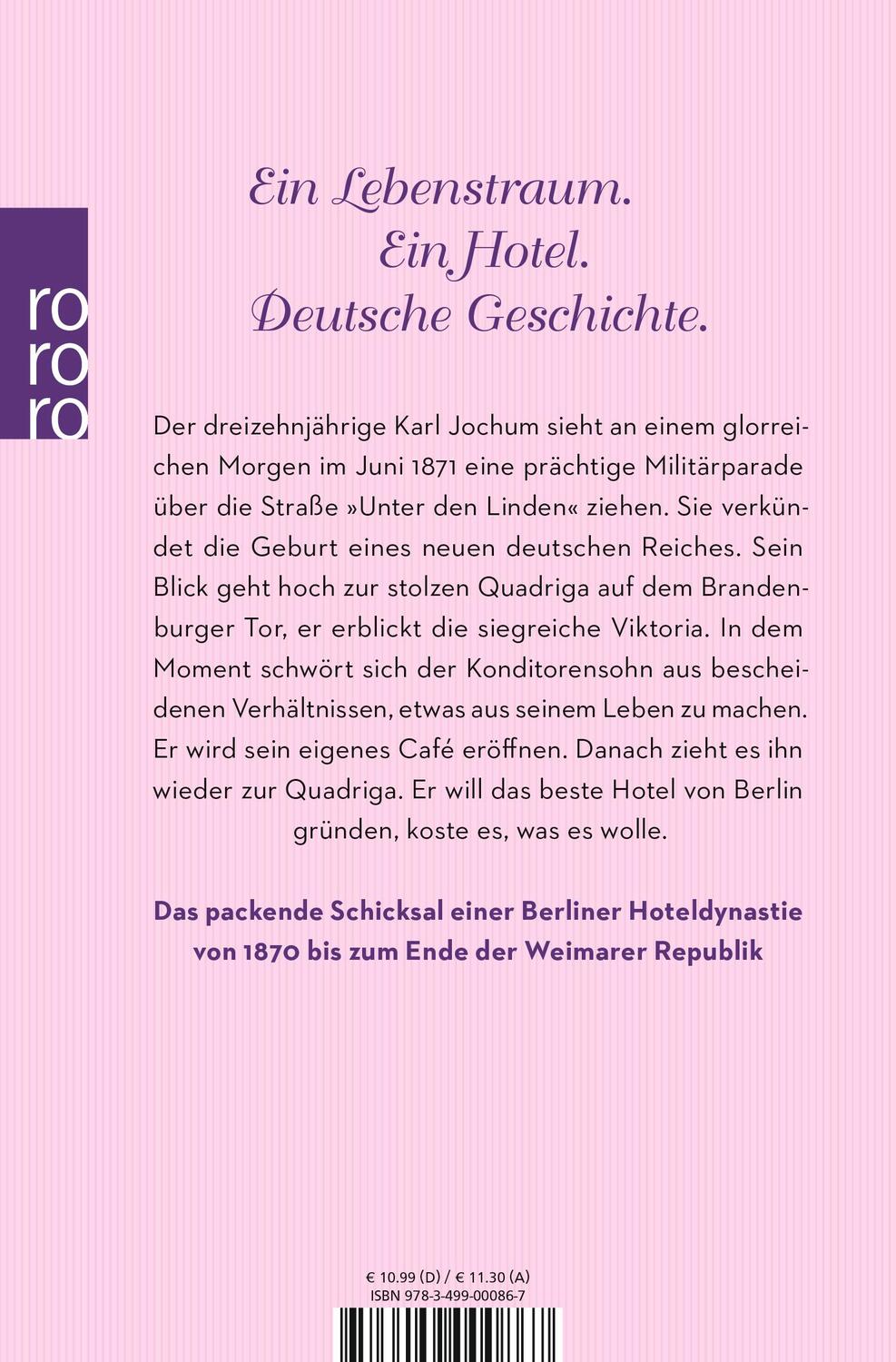 Rückseite: 9783499000867 | Hotel Quadriga | Die Geschichte einer Berliner Familiendynastie | Buch