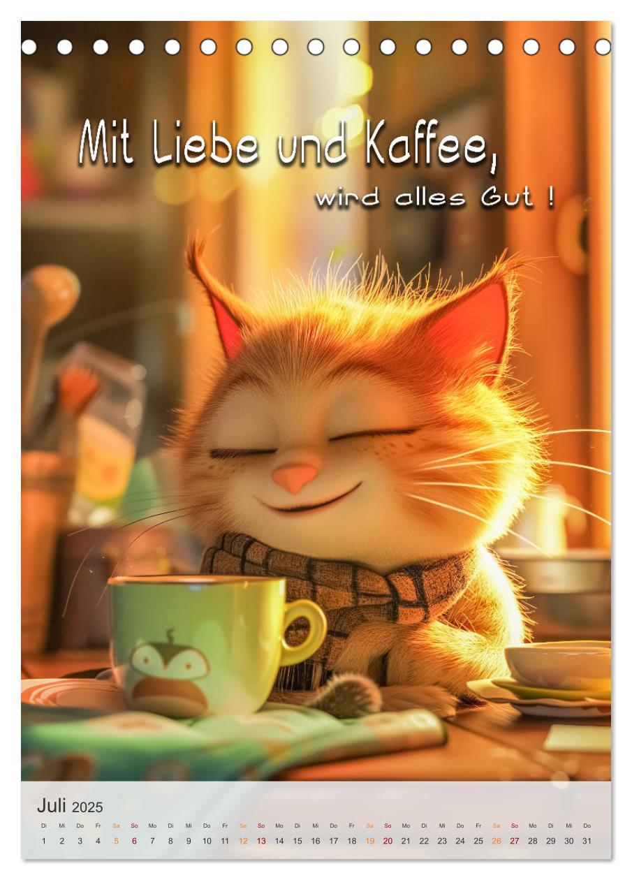 Bild: 9783383773822 | Kaffee-Katzen (Tischkalender 2025 DIN A5 hoch), CALVENDO...