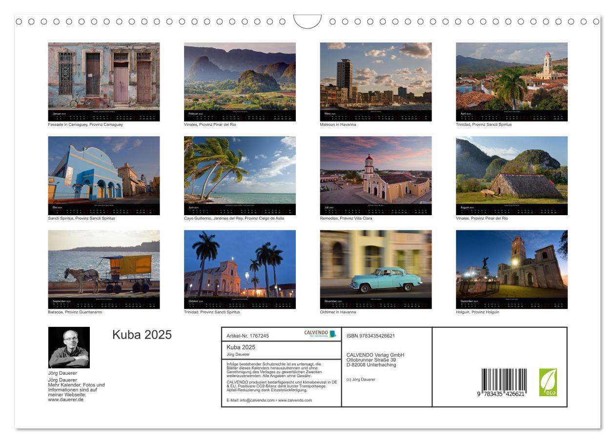 Bild: 9783435426621 | Kuba 2025 (Wandkalender 2025 DIN A3 quer), CALVENDO Monatskalender