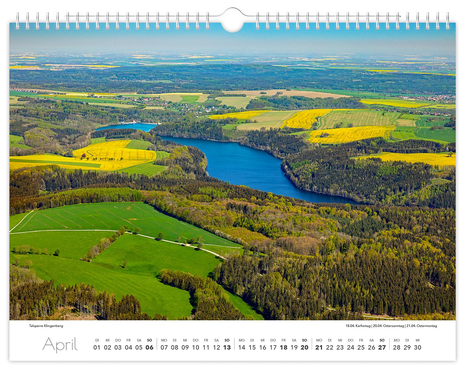 Bild: 9783910680616 | Kalender Osterzgebirge 2025 | 40 x 30 cm weißes Kalendarium | Schubert