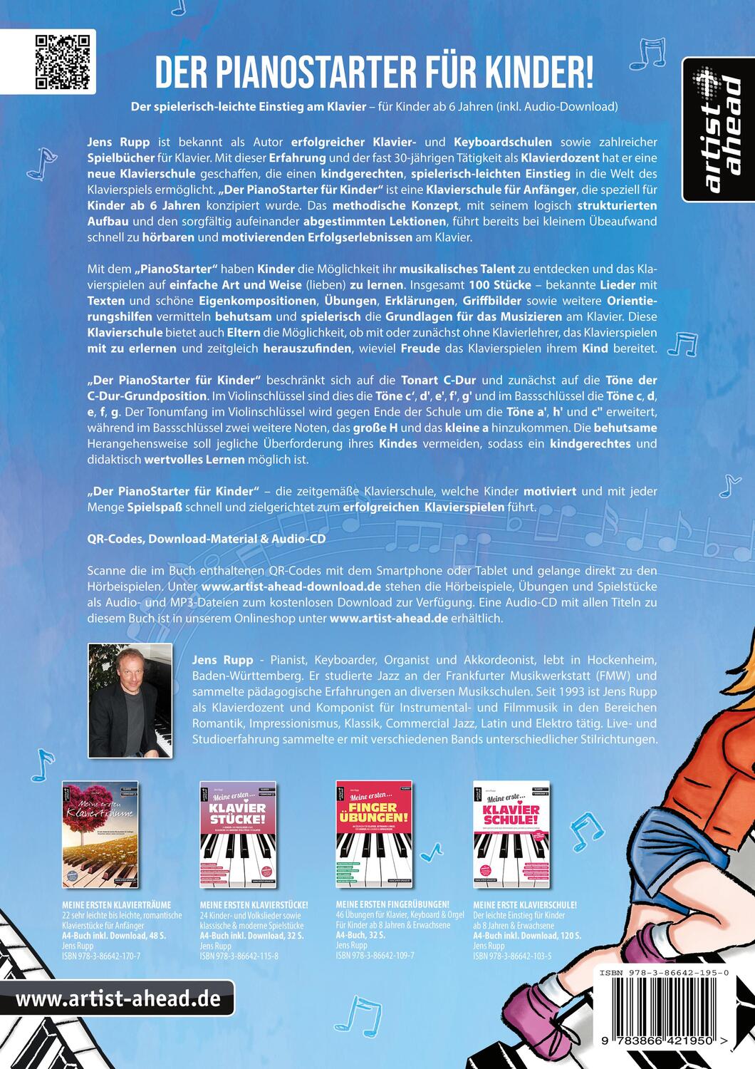 Rückseite: 9783866421950 | Der PianoStarter für Kinder! | Jens Rupp | Broschüre | 60 S. | Deutsch