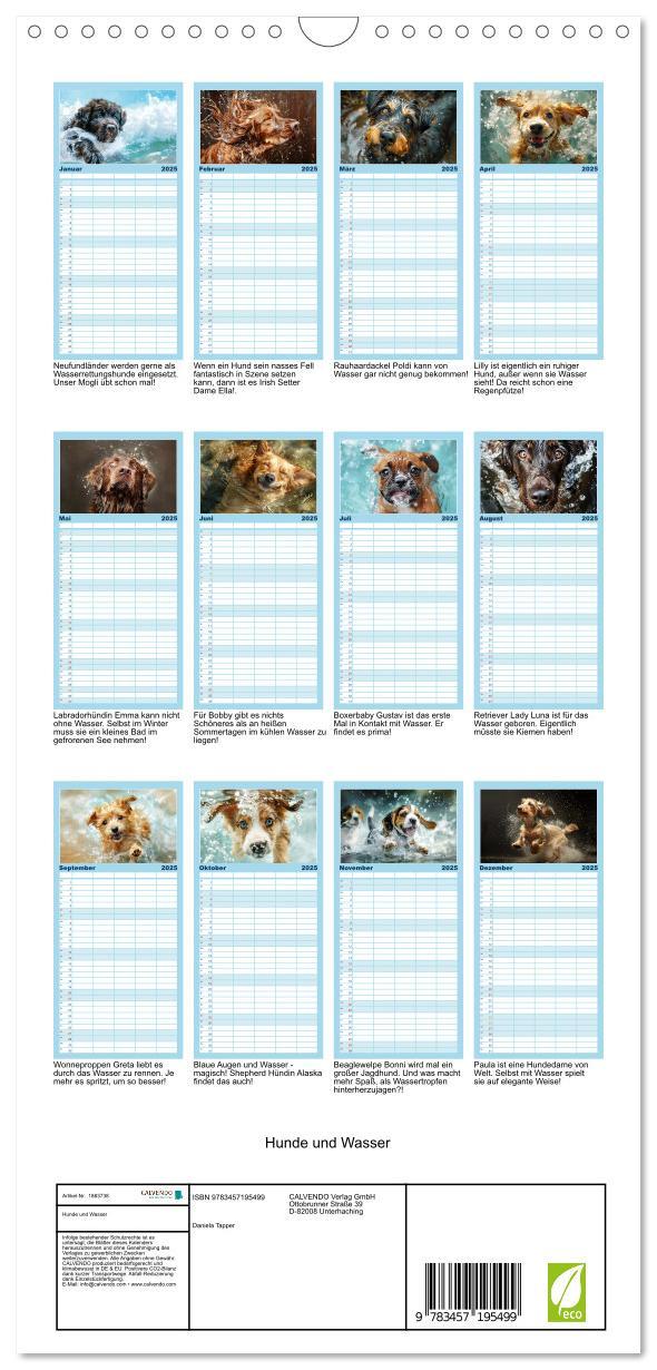 Bild: 9783457195499 | Familienplaner 2025 - Hunde und Wasser mit 5 Spalten (Wandkalender,...