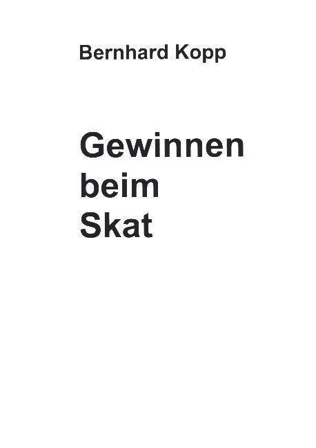 Cover: 9783833412677 | Gewinnen beim Skat | Bernhard Kopp | Taschenbuch | Paperback