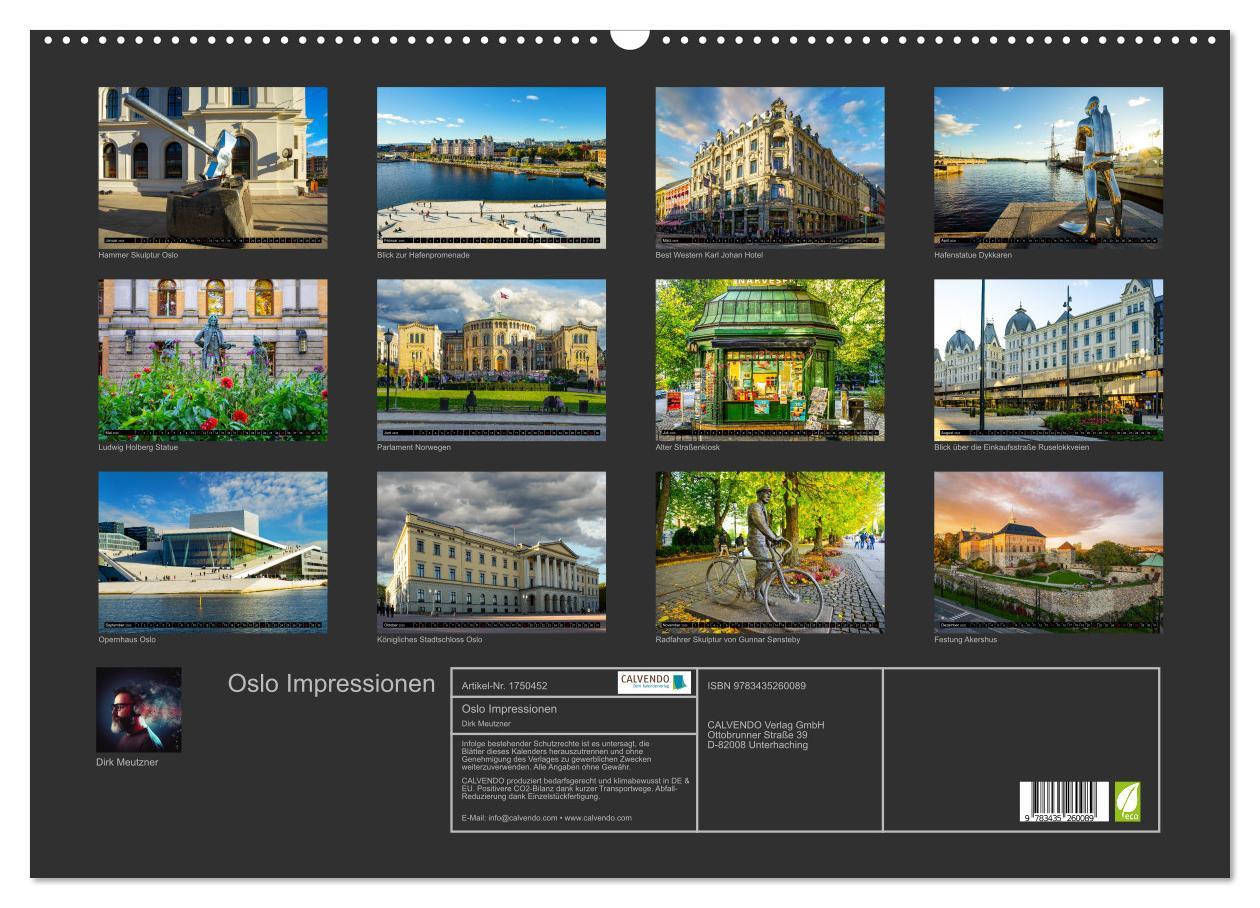 Bild: 9783435260089 | Oslo Impressionen (Wandkalender 2025 DIN A2 quer), CALVENDO...