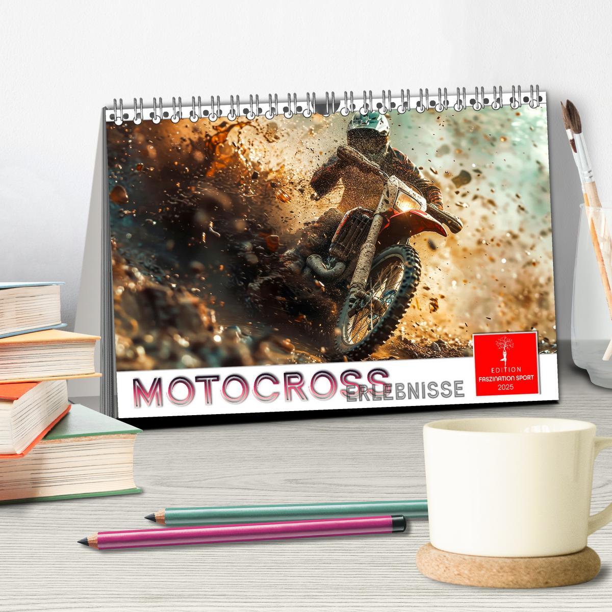 Bild: 9783457148082 | Motocross Erlebnisse (Tischkalender 2025 DIN A5 quer), CALVENDO...