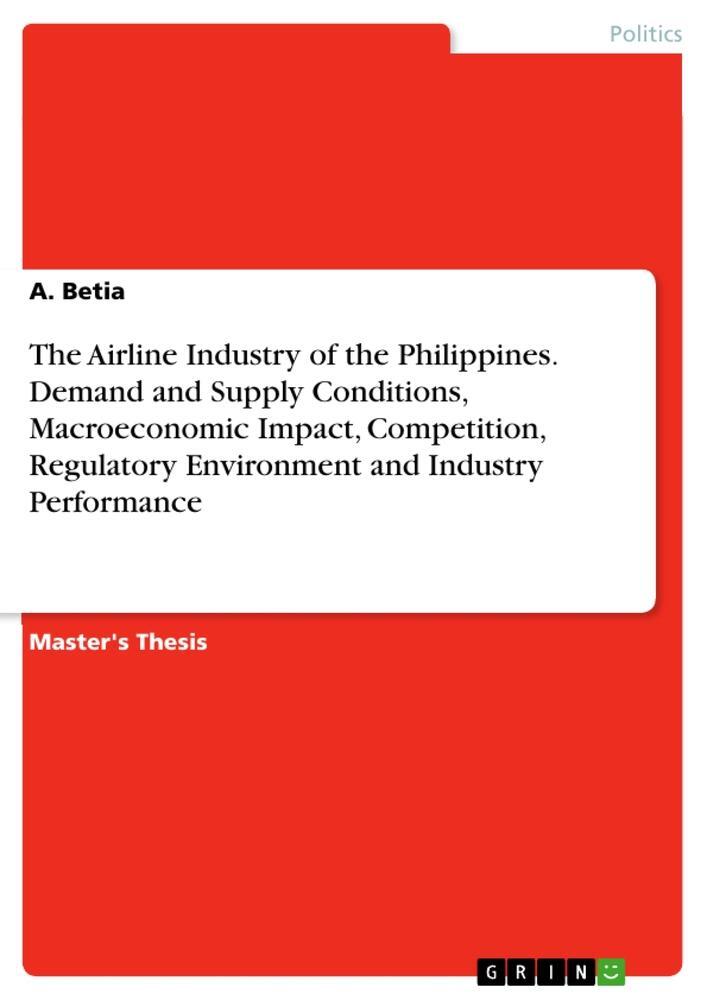 Cover: 9783346941084 | The Airline Industry of the Philippines. Demand and Supply...