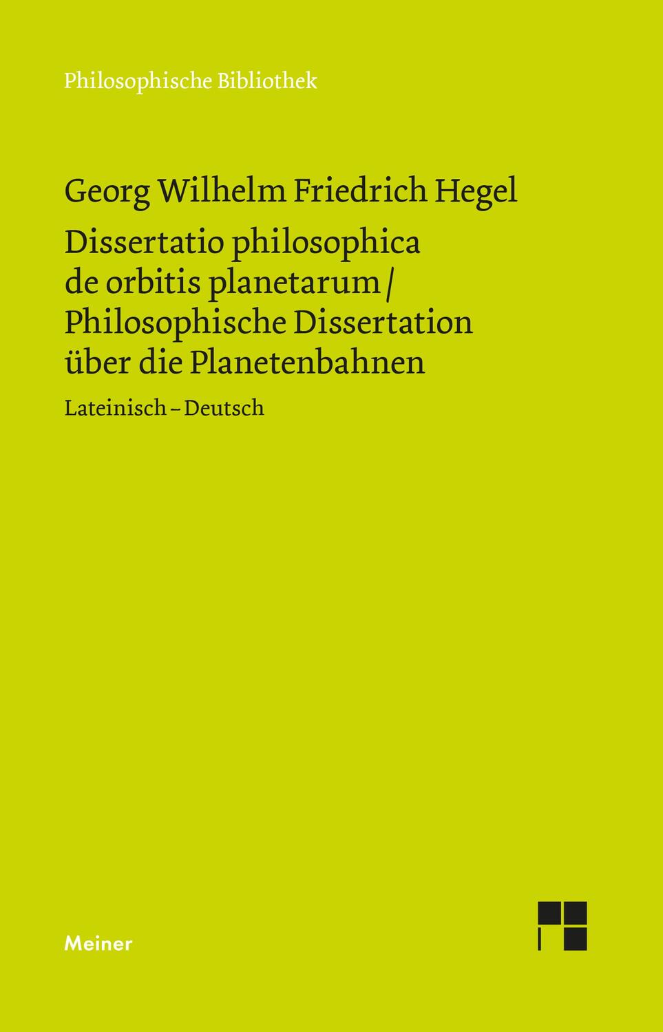 Cover: 9783787340446 | Dissertatio philosophica de orbitis planetarum. Philosophische...