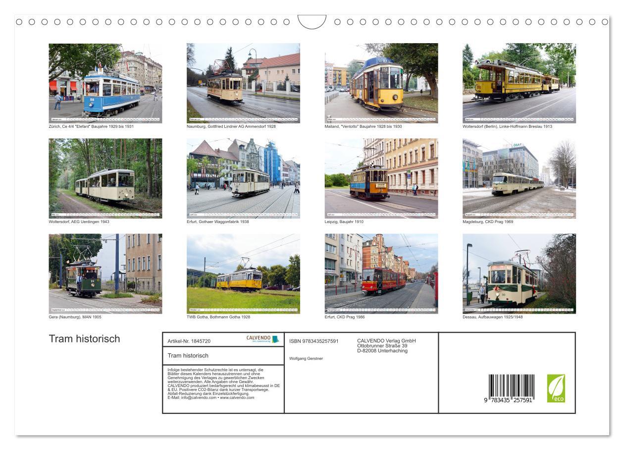 Bild: 9783435257591 | Tram historisch (Wandkalender 2025 DIN A3 quer), CALVENDO...