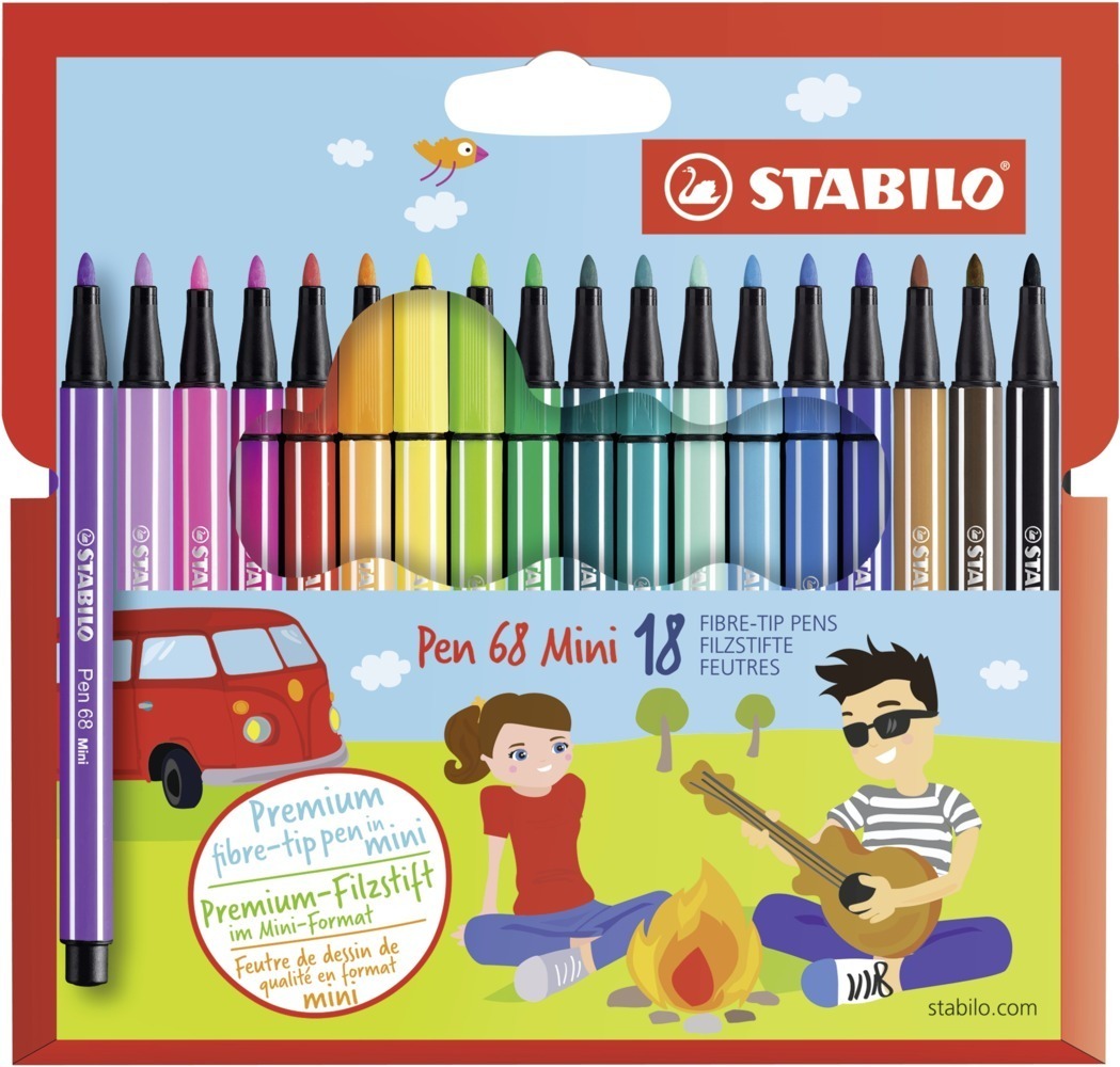 Cover: 4006381379694 | Premium-Filzstift - STABILO Pen 68 Mini - 18er Pack - mit 18...