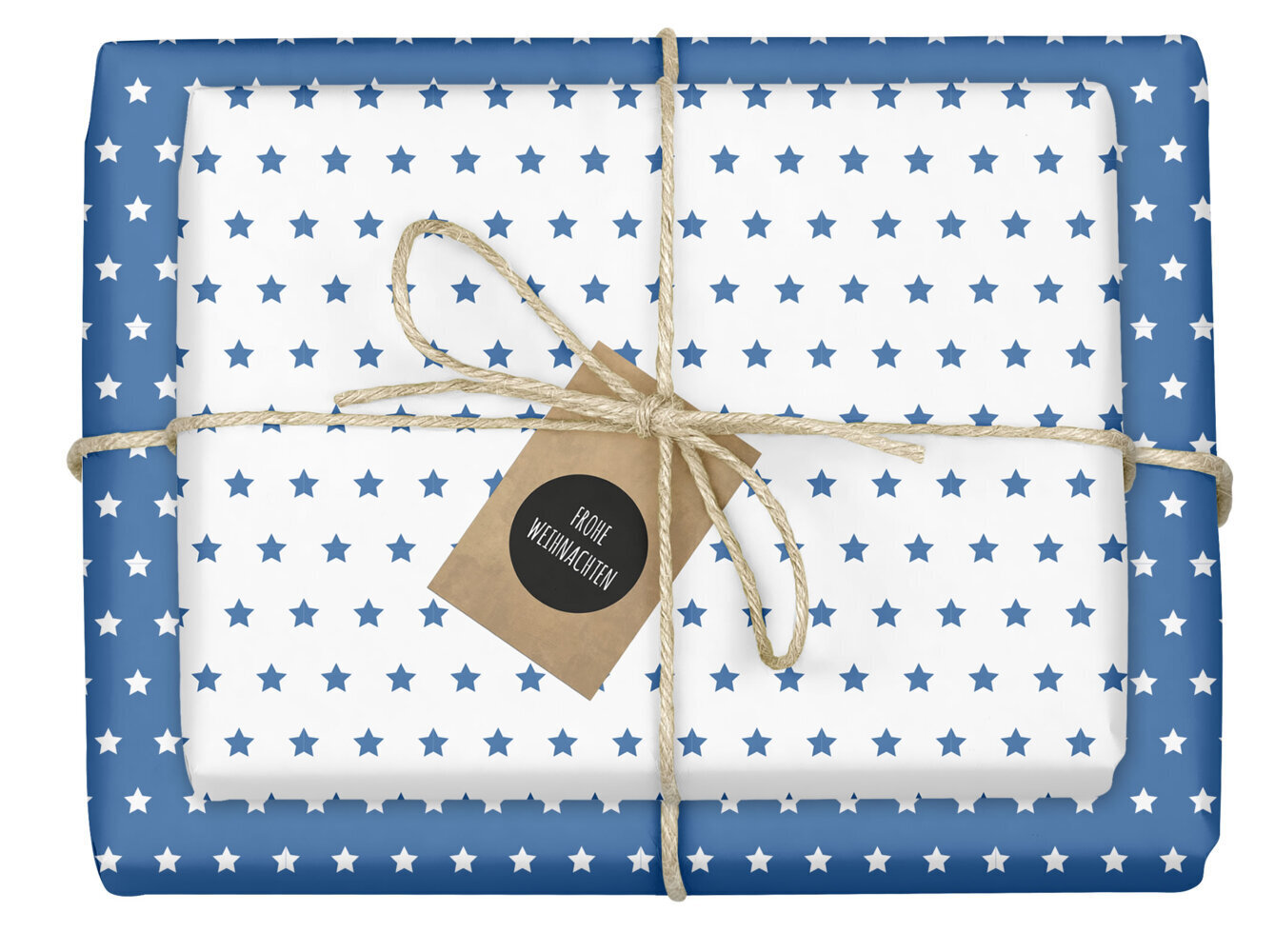 Bild: 4260615910217 | Geschenkpapier-Set Sterne (blau/weiß) | Stück | 2018 | dabelino