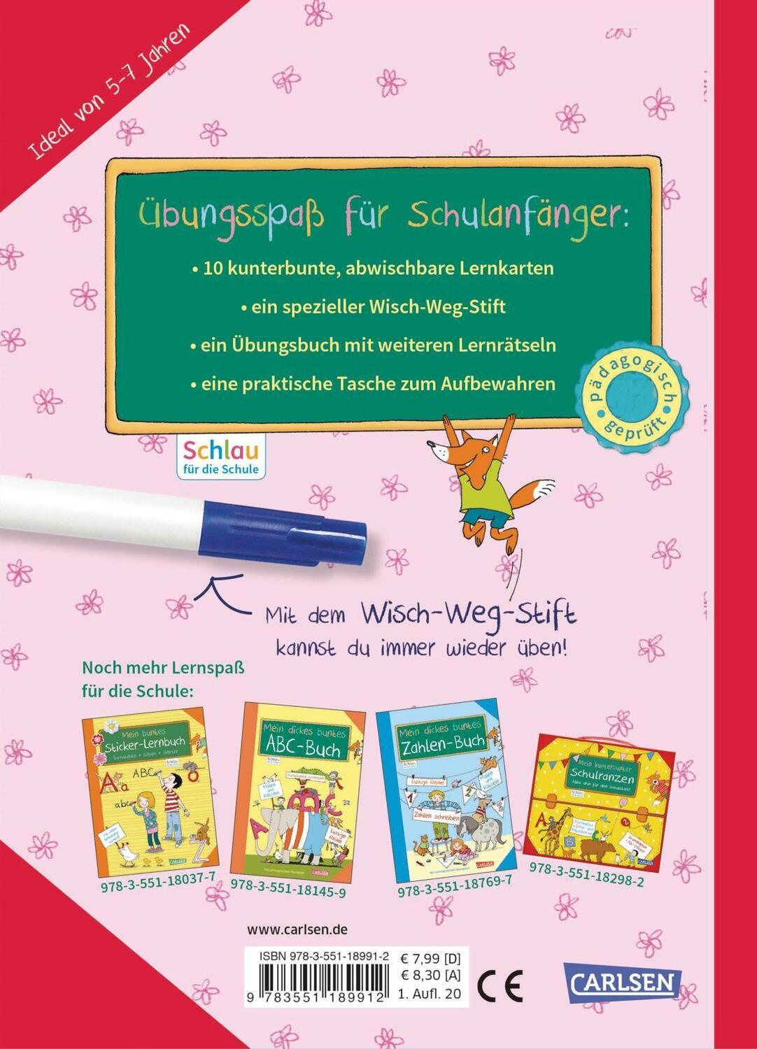 Rückseite: 9783551189912 | Schlau für die Schule: Mein Wisch-Weg-Set: Rätselspaß | Mildner | Buch