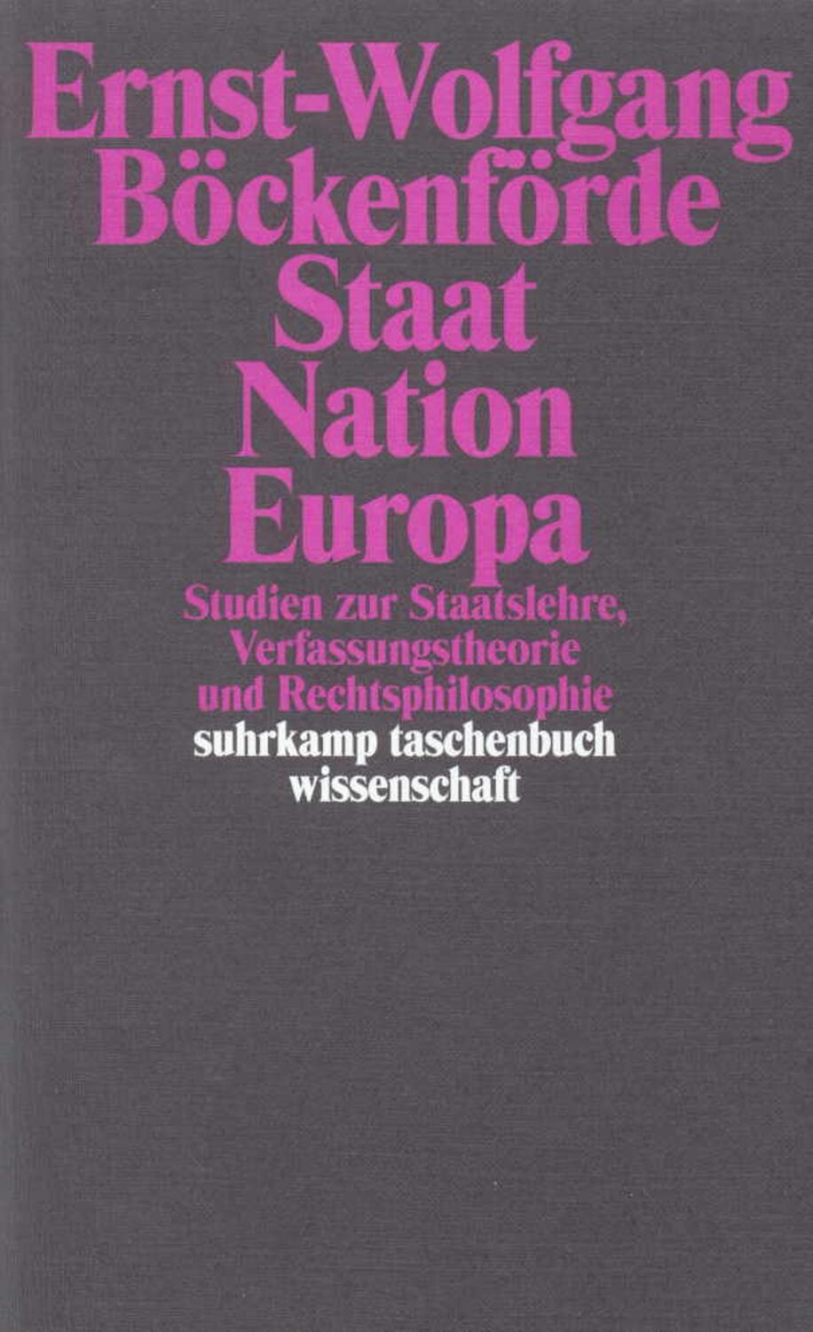 Cover: 9783518290194 | Staat, Nation, Europa | Ernst-Wolfgang Böckenförde | Taschenbuch