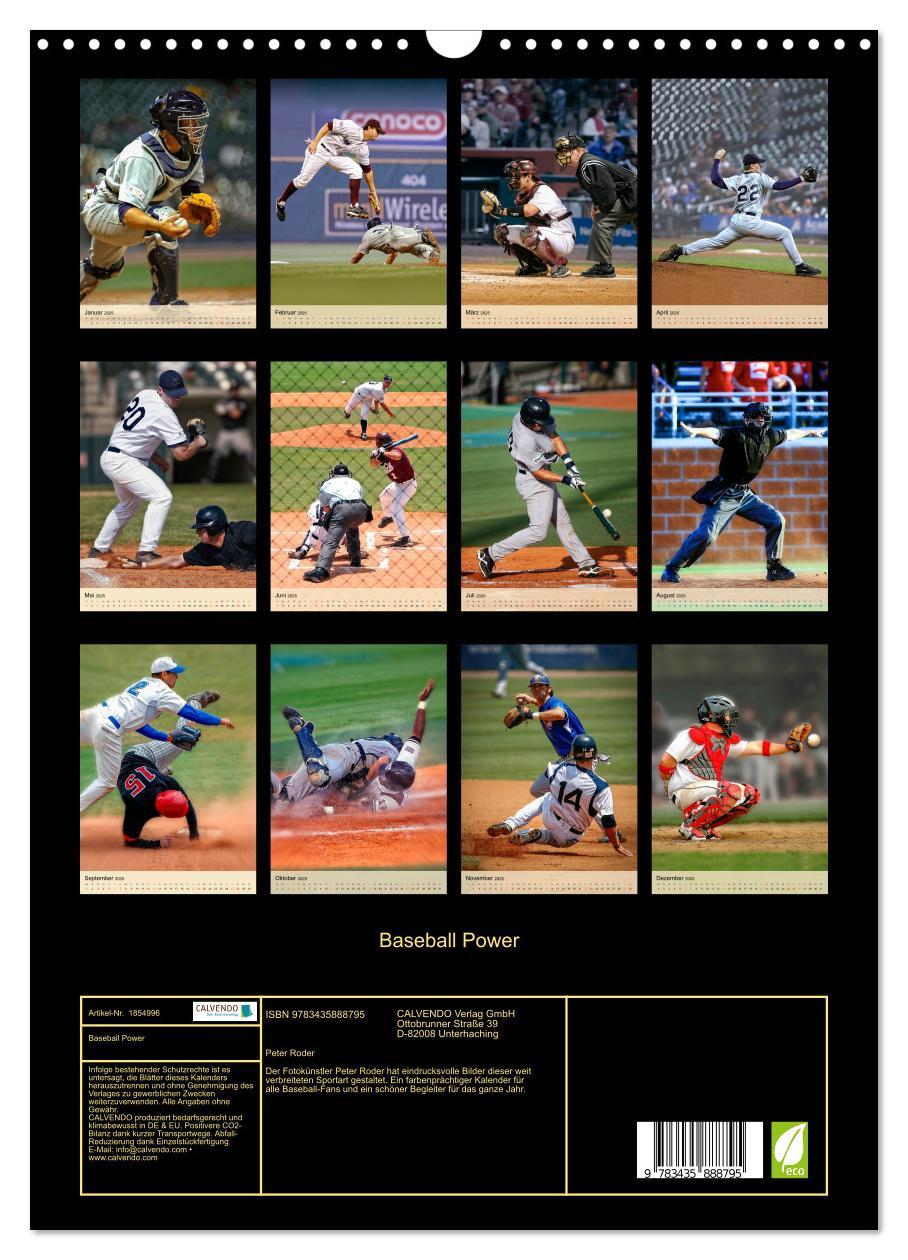 Bild: 9783435888795 | Baseball Power (Wandkalender 2025 DIN A3 hoch), CALVENDO...