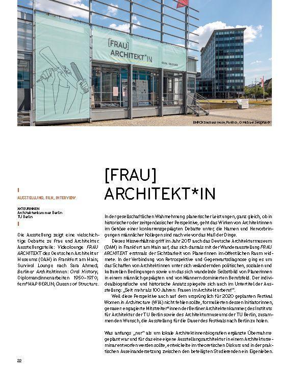 Bild: 9783868597639 | Women in Architecture Berlin | Facetten weiblicher Baukultur | V.