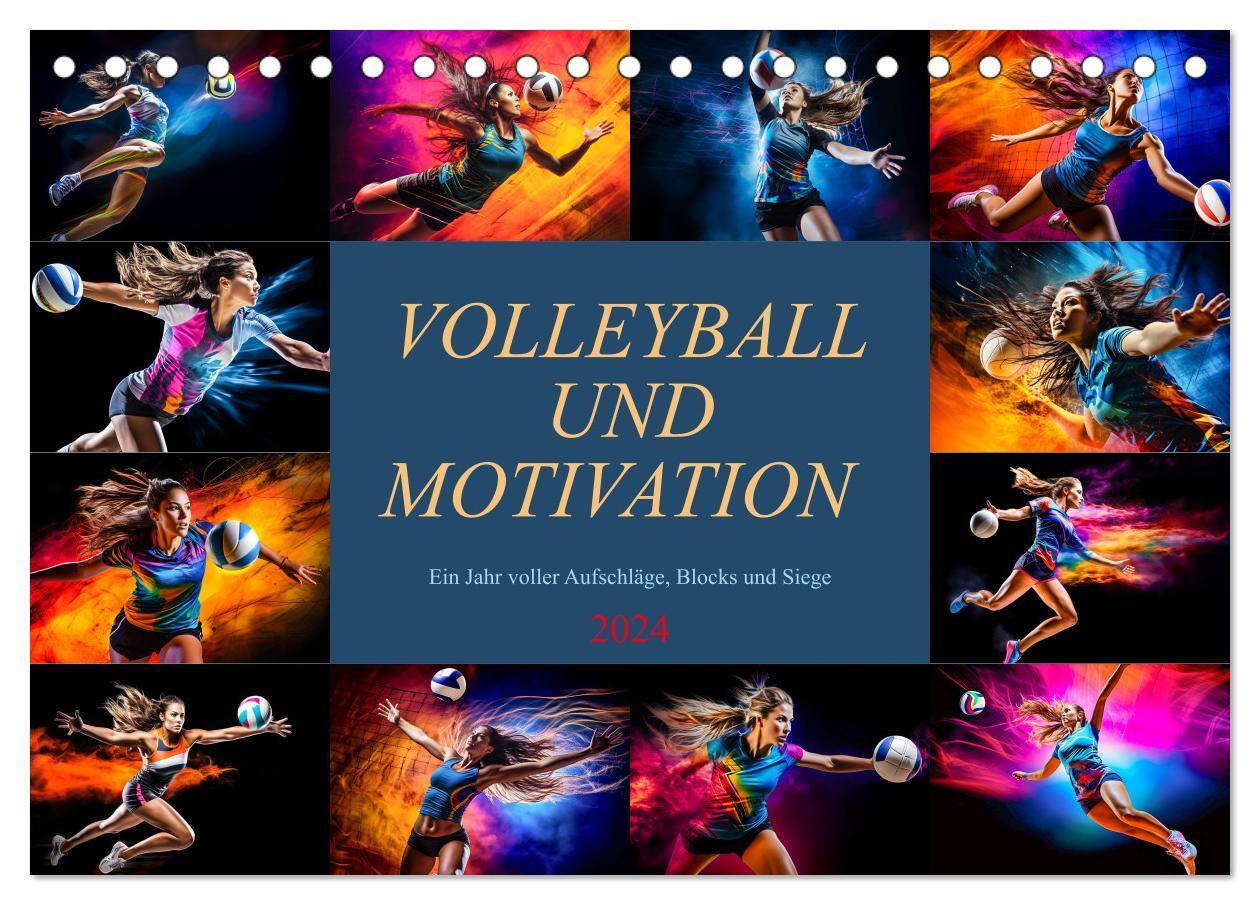 Cover: 9783383715372 | Volleyball und Motivation (Tischkalender 2024 DIN A5 quer),...