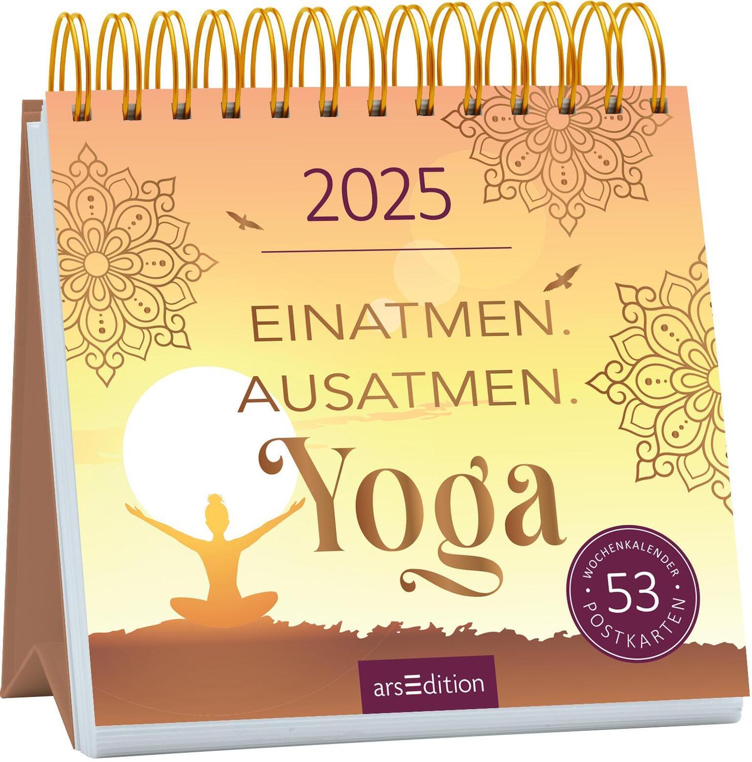 Cover: 4014489132868 | Postkartenkalender Einatmen. Austamen. Yoga. 2025 | Kalender | 108 S.