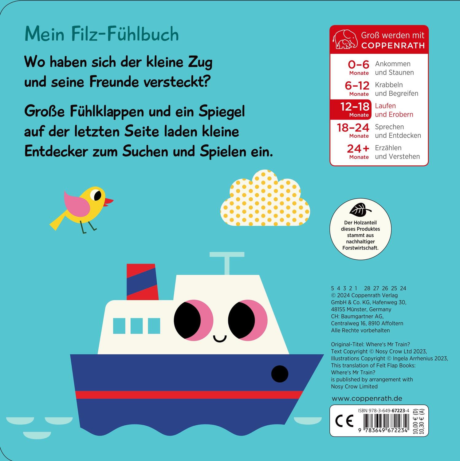 Rückseite: 9783649672234 | Mein Filz-Fühlbuch: Kuckuck, kleiner Zug! | Ingela P. Arrhenius | Buch